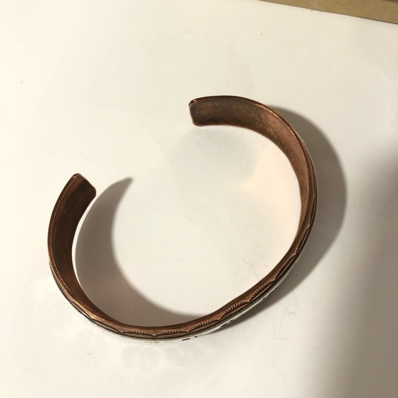 Vintage S.Skeets sterling silver & copper bracelet - Picture 7 of 16